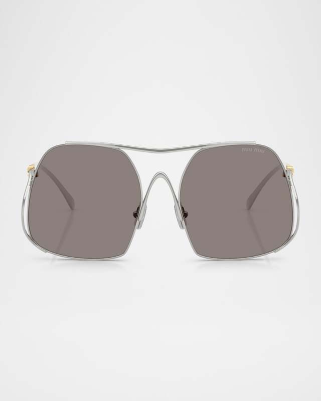 MU A55S Steel Square Sunglasses